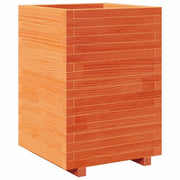Fioriera rialzata per piante fiori patio giardino finitura a cera 50 x 50 x 72,5 cm legno di pino massiccio marrone 02_0038466