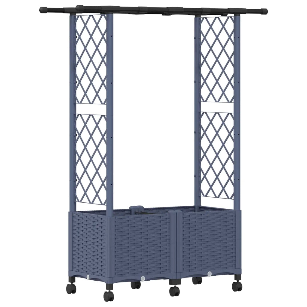 Letto Rialzato con Griglia e Tetto Grigio 124,5 x 40 x 142 cm 3423031