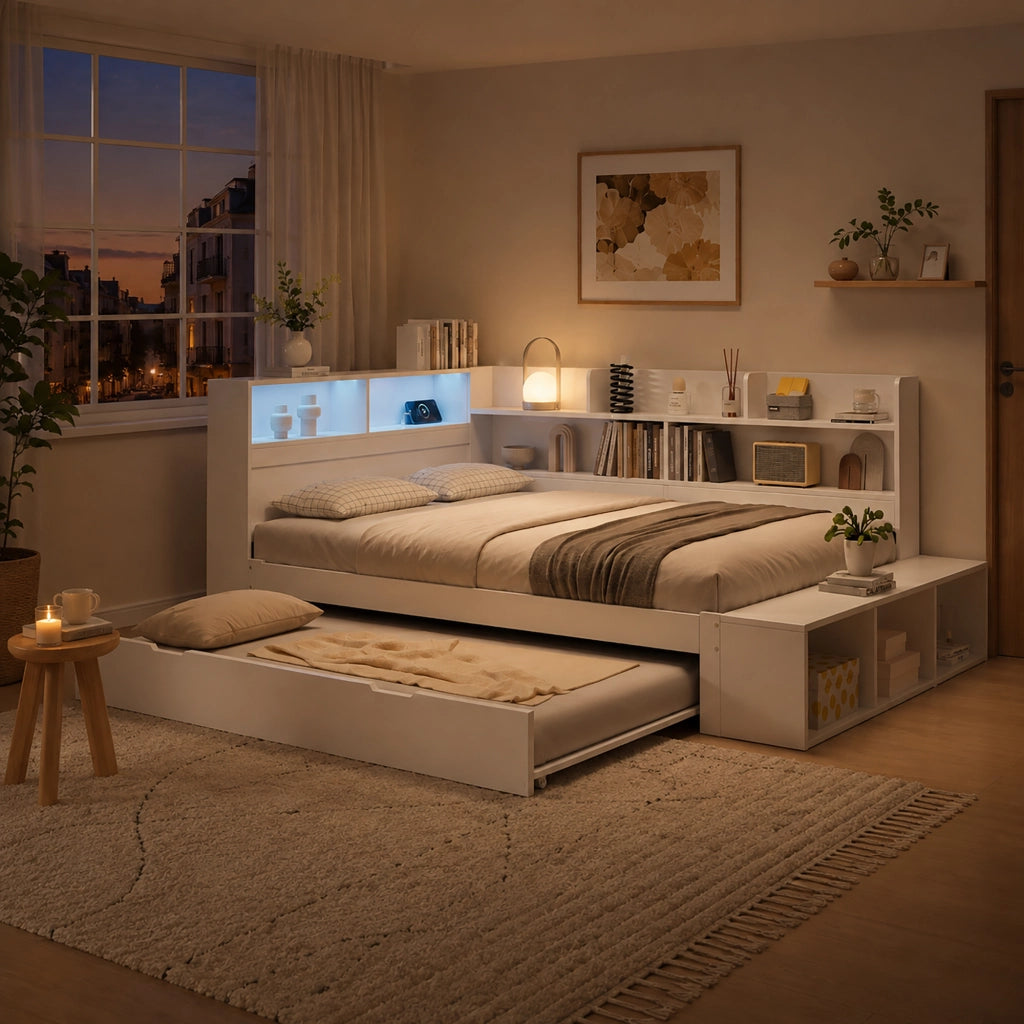 letto in legno bianco 120 x 200 cm