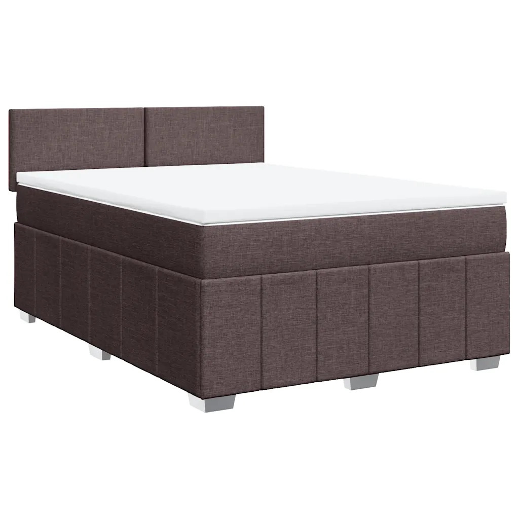 Giroletto a Molle con Materasso Marrone Scuro 140x190cm Tessuto 3289359