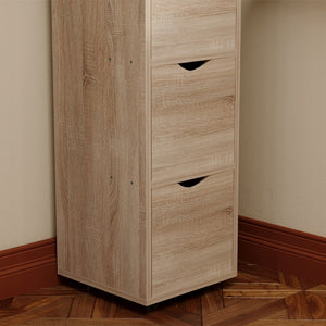 Armadio a colonna con cassetti rustico rovere comò verticale stretto capiente loft