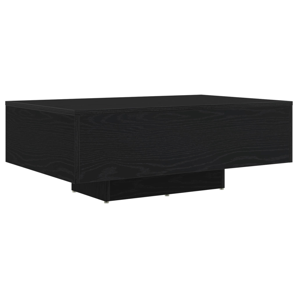 Tavolino da caffÃ¨  con luci LED Rovere Nero 85x55x31 cm