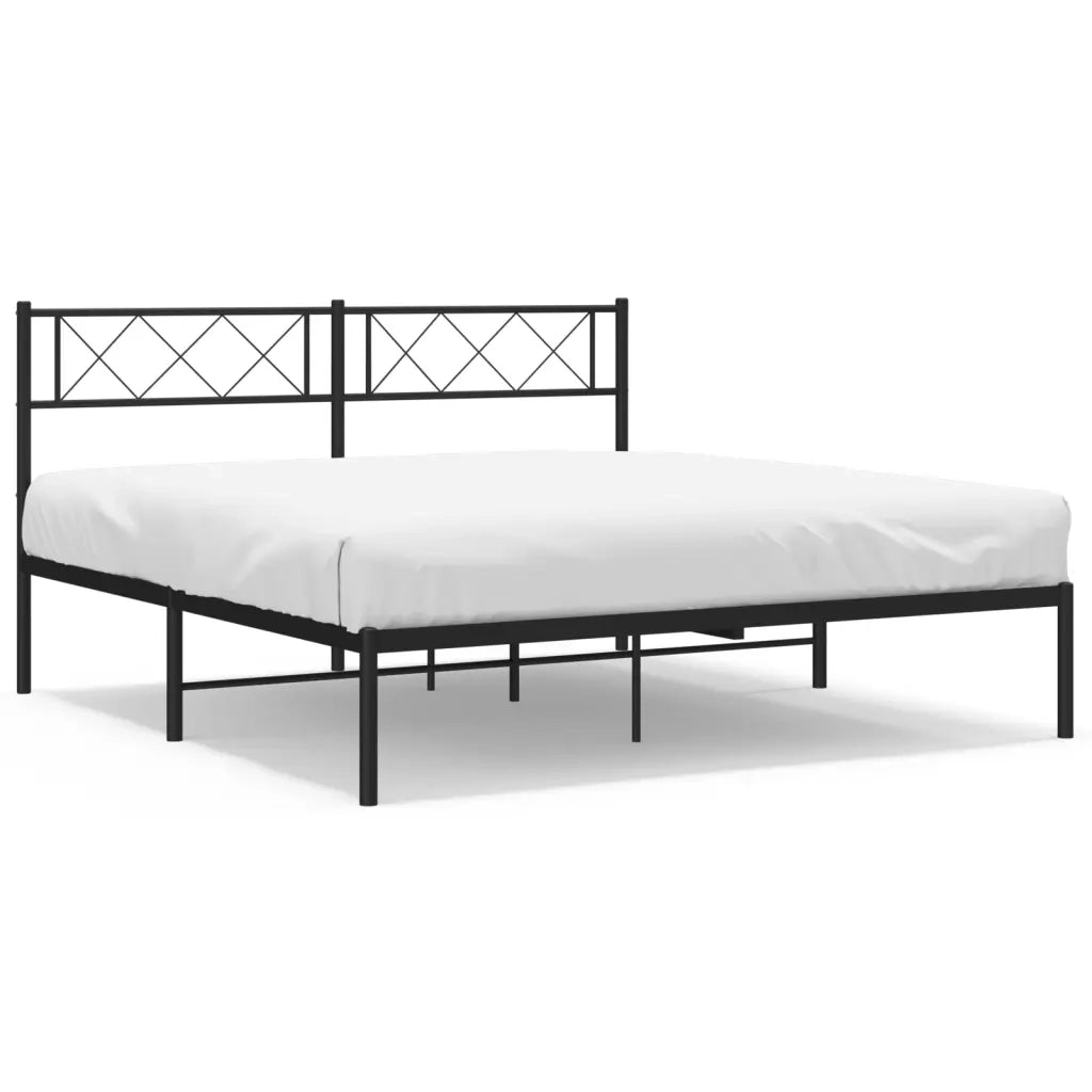 Giroletto con Testiera in Metallo Nero 140x190 cm 372277