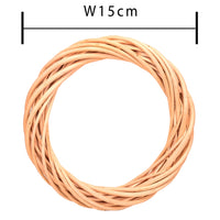 Set 12 Coroncine di Rattan Chiara Larghezza 15 cm