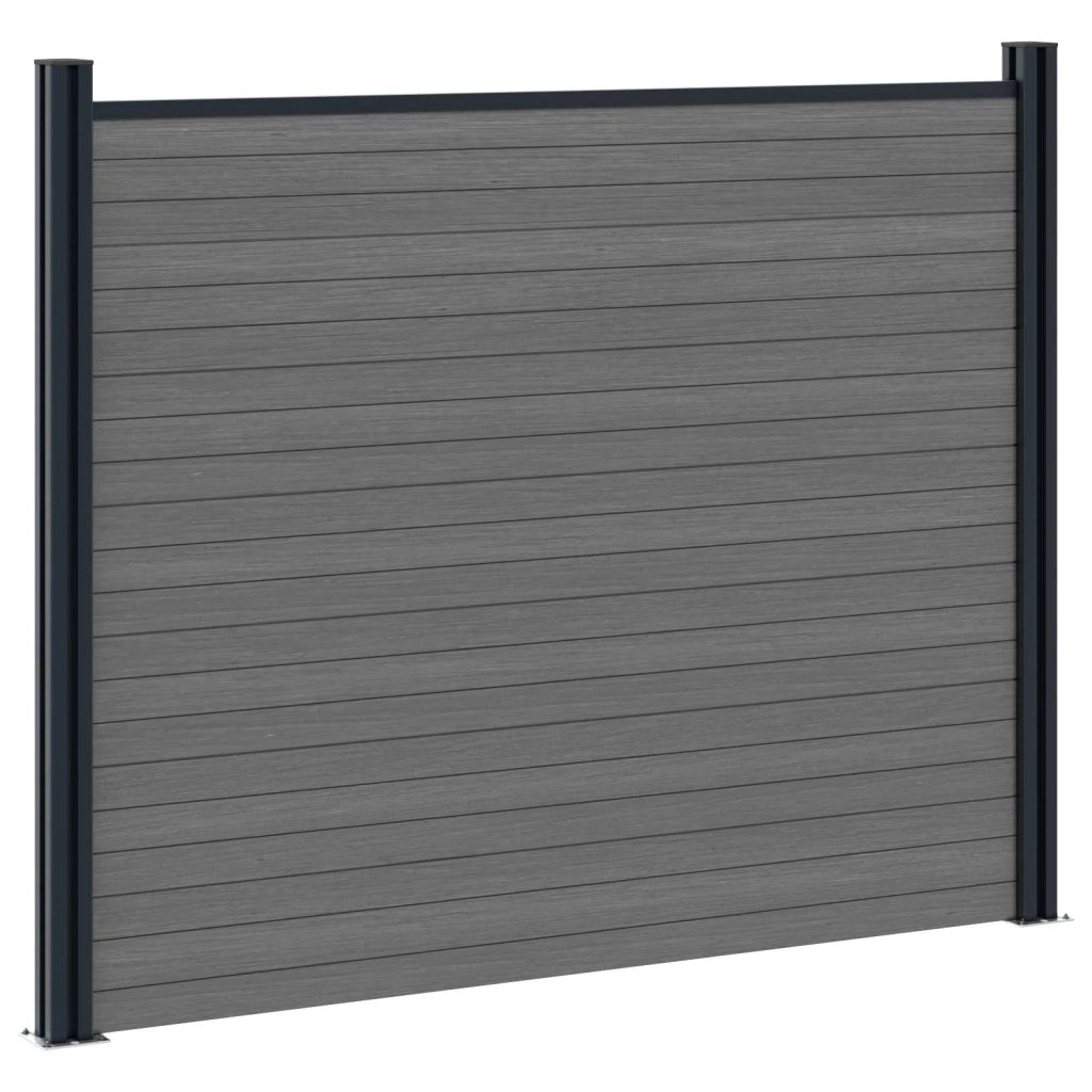 Pannello di Recinzione 2 pcs WPC e Alluminio Grigio