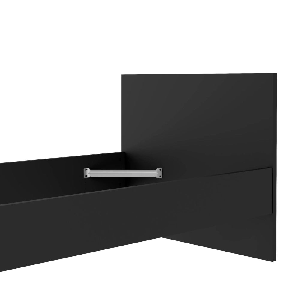 Letto singolo Assar, Sommier per camera da letto, Giroletto per stanza, Struttura porta materasso, 197x96 h80 cm, Nero