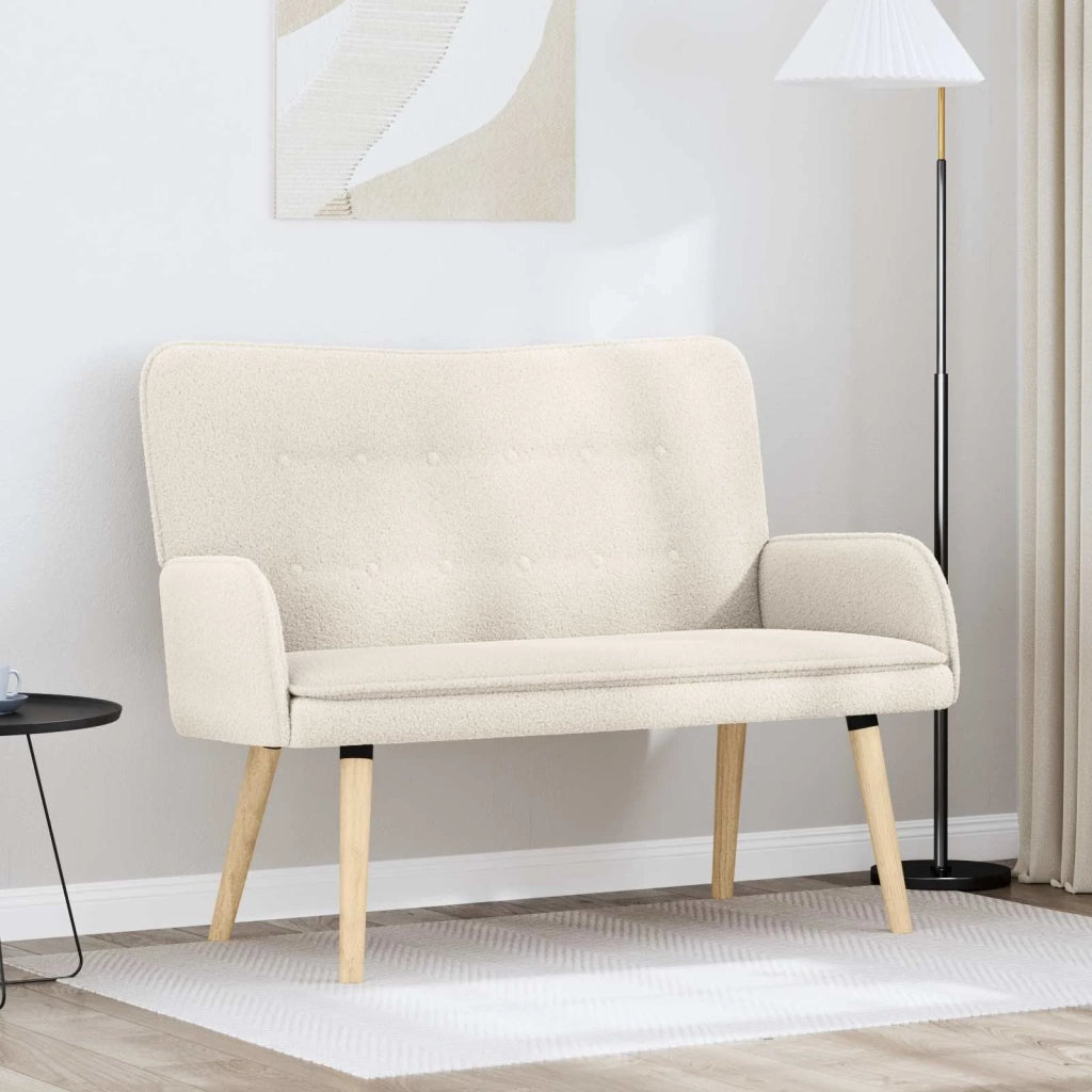 Divano a 2 Posti Crema 115 x 61 x 87 cm Bouclé 42028924