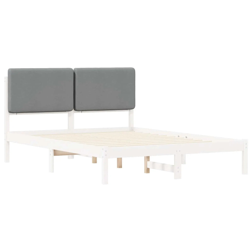 Letto con Testiera Rivestita Grigio chiaro 140 x 200 cm 877908