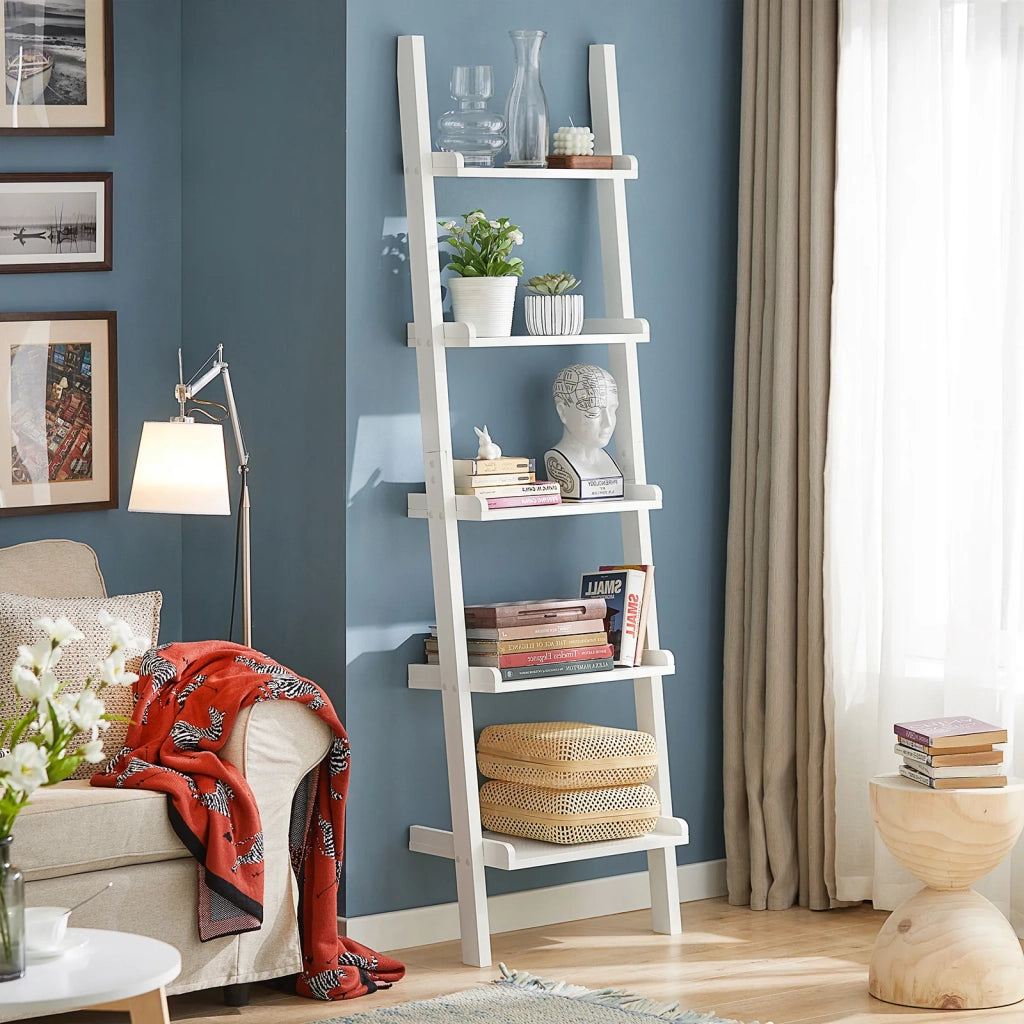 Scaffale a scala,Librerie, Scaffale da angolo Bianco FRG17-W