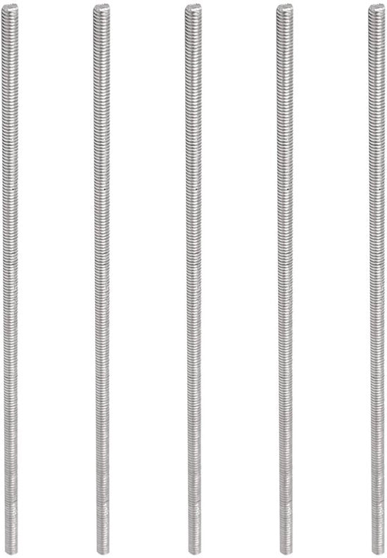 Bouti in acciaio inossidabile 304 - 5 pezzi - M4 x 180 mm - a vite a riga completa - vite a buola - colore argento - vite a buola in alluminio esterno