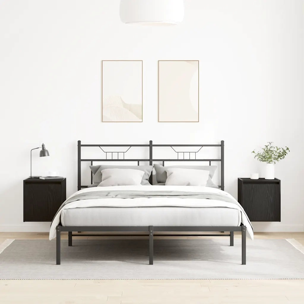 Comodini a Muro 2 pz Rovere Nero 38x34x40 cm 861232