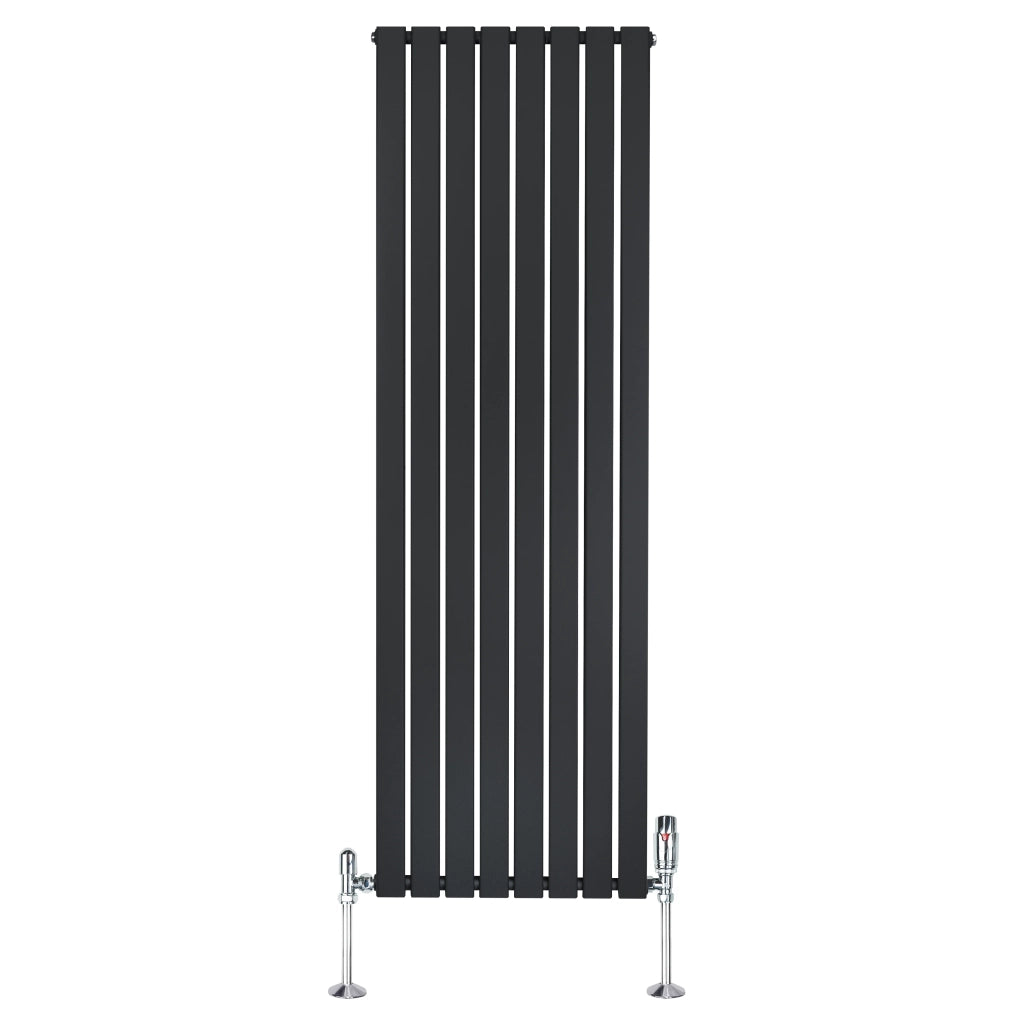 Radiatore Verticale 1800 x 560 mm con Valvole TRV Nero
