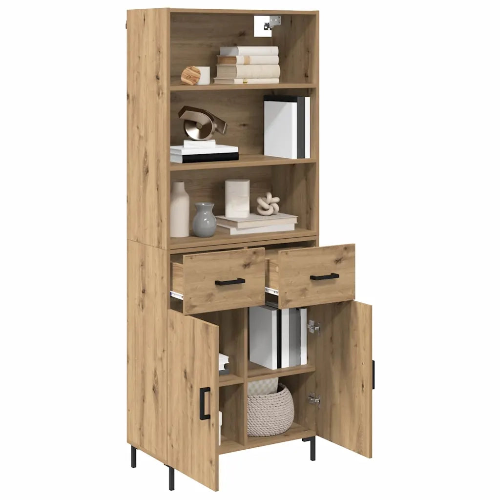 Credenza con Cassetto-Buffet-Armadio da cucina Rovere artigianale 69,5 x 34 x 180 cm 713041