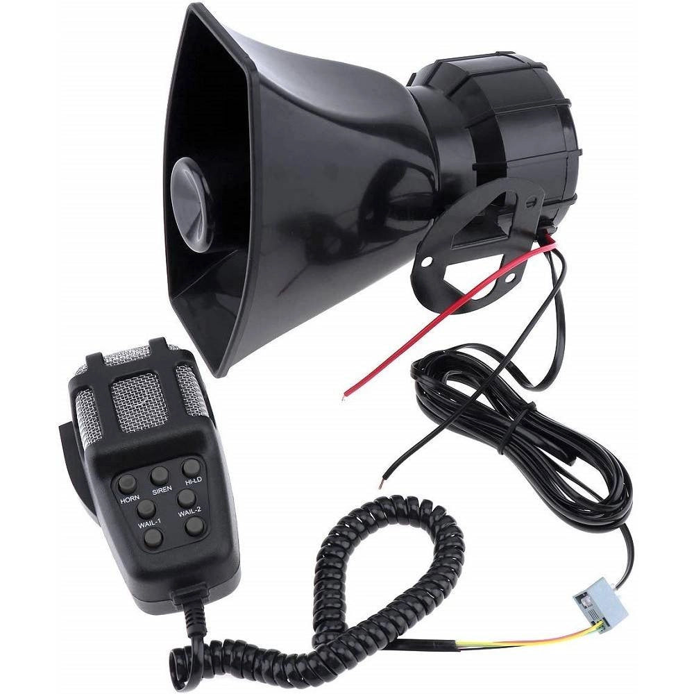 Trade Shop - Sirena Centralina 7 Canali 100w Waterproof Allarme Microfono Megafono Auto 12v -