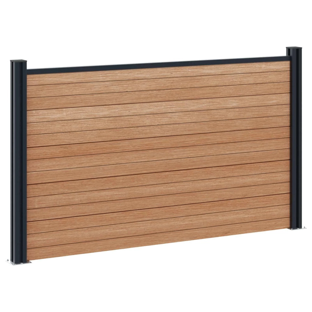 Pannello di recinzione | Recinzione da Giardino WPC e Alluminio Marrone