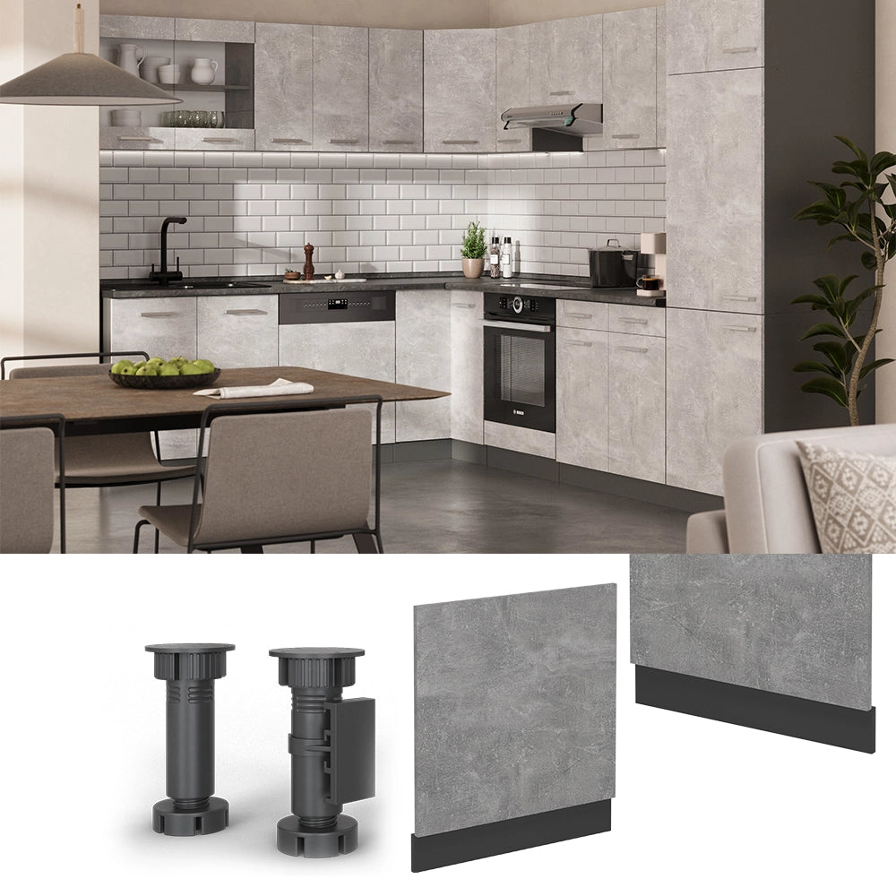 Vicco Pannello frontale per lavastoviglie Calcestruzzo 60 cm senza piano di lavoro