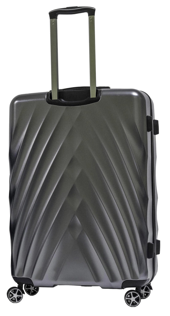 Set 3 Valigie Trolley Rigide in PET 4 Ruote TSA Ravizzoni Diamante Grigie