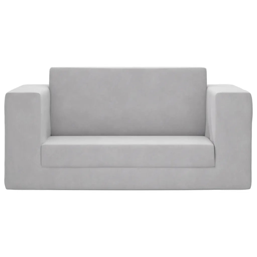 Divano letto | Sof¨¤ letto | Letto singolo Bambini a 2 Posti Grigio Chiaro in Morbido Peluche