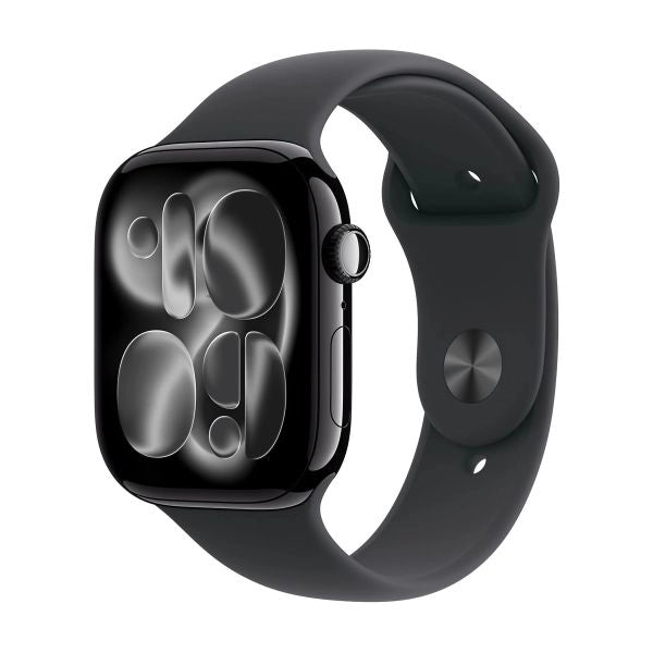 Aw s11 gps 46mm jet black aluminium case with black sport band - s/m - MEUW4QL/A