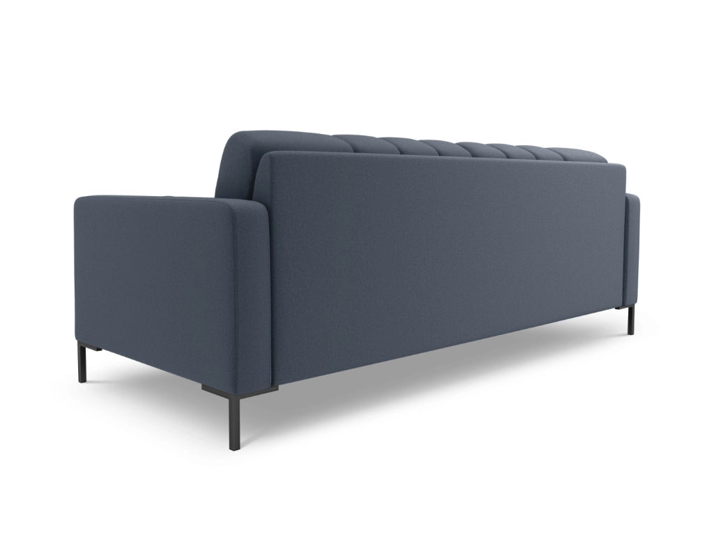 Cosmopolitan Design - Divano "Bali" 4 posti in tessuto strutturato blu scuro 