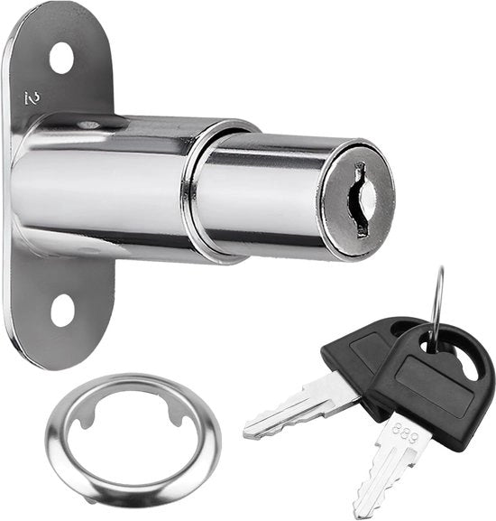 Porta blindata in acciaio robusto - Schiacciasassi - Drukcilinder - Meubelcilinder - Diametro cilindro 19 mm - Incluso chiave - Cerniera porta
