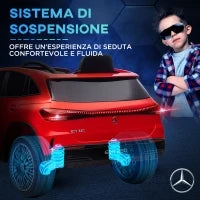 Macchina Elettrica per Bambini 3-8 Anni con Telecomando, Fari e Clacson, Rossa e Nera