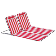 Set 2 Lettini Spiaggia Pieghevoli con Schienale Regolabile a 5 Livelli e Borsa, Rosso