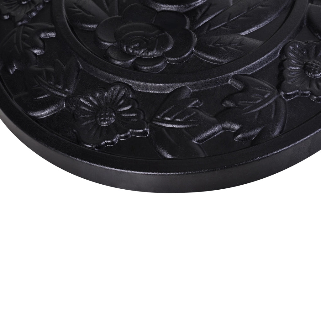 Base per Ombrellone a Mezzaluna 50x31x32 cm per Pali da Ø3,8 e Ø4,8 cm in Resina Nero