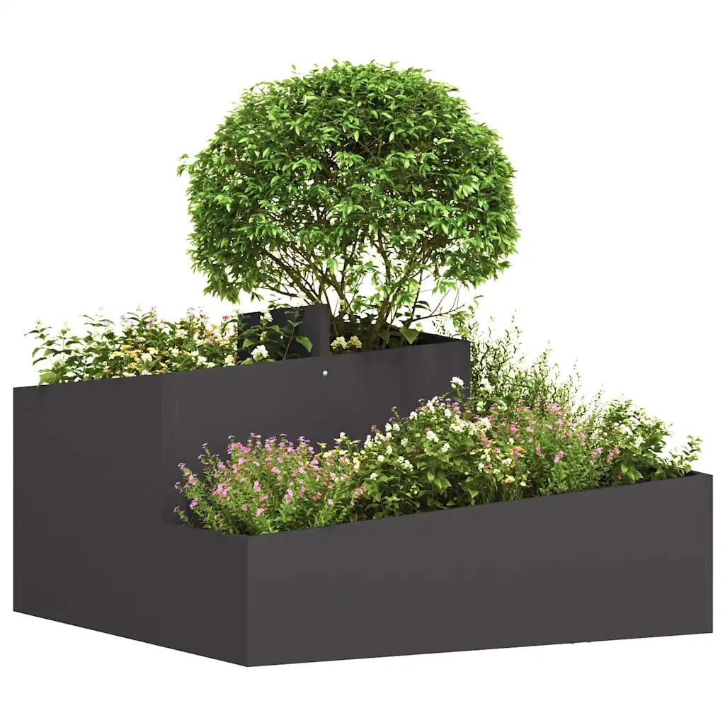 Vaso da giardino Nero 80 x 80 x 50 cm Acciaio laminato a freddo 873578