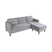 Divano ad angolo CITY grigio chiaro reversibile – Divano contemporaneo in tessuto a costine