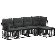Set di divani da esterno | Set Salotto da Giardino Nero Poliestere