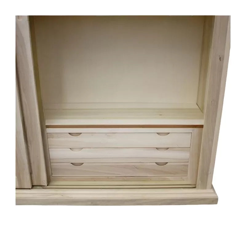 armadio classico 2 porte scorrevoli legno grezzo 275x66x254 (2166) - Mobili 2G