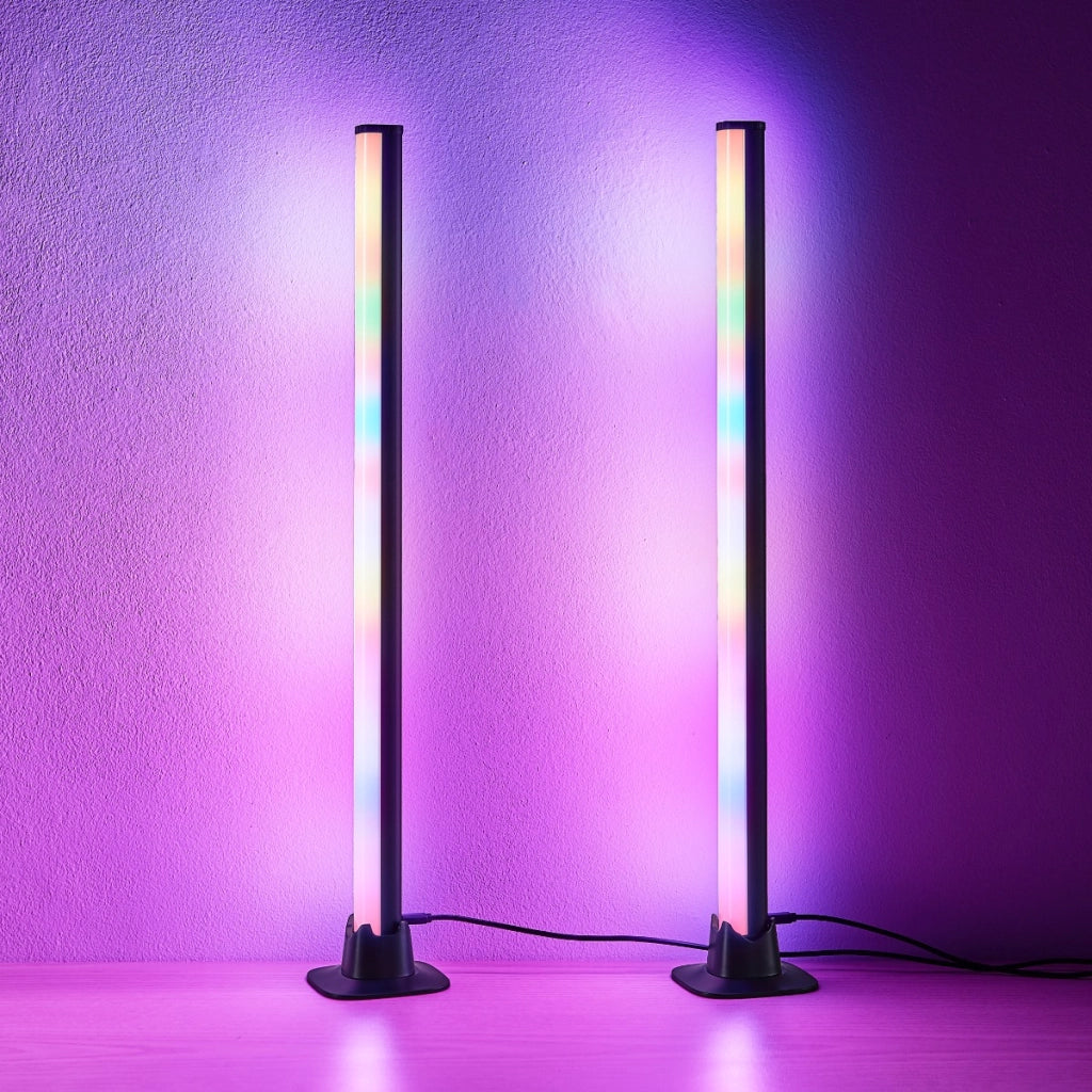 Lampada da tavolo musicale RGB con telecomando nera 55cm 2pz