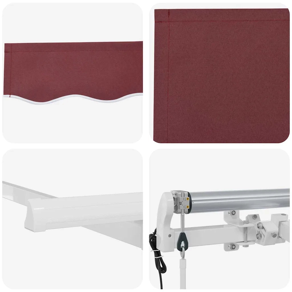 vidaXL Tenda Retrattile Borgogna 350 x 200 cm Poliestere e Alluminio