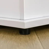 Panca Contenitore Multiuso in Legno Truciolare con Coperchio Apribile, per Camera e Ingresso, 100x40x40cm, Bianco
