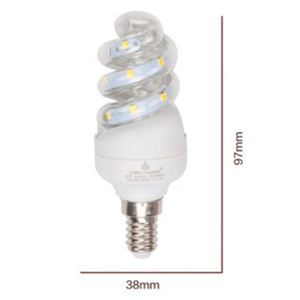 Trade Shop - Lampadina Led 3w E14 285 Lm Spirale Luce Calda 3000k Naturale 4000k Fredda 6500k -