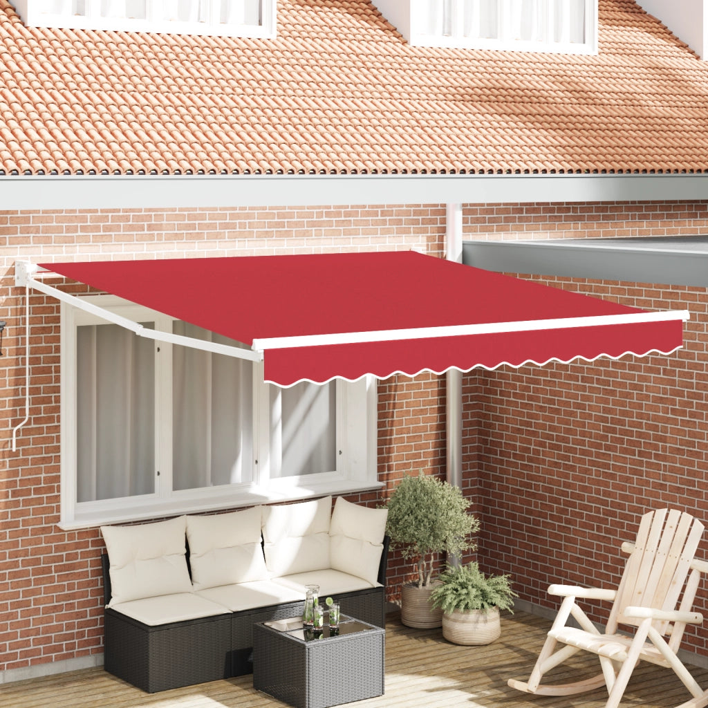 Tenda Retrattile Manuale Rossa 350x250 cm