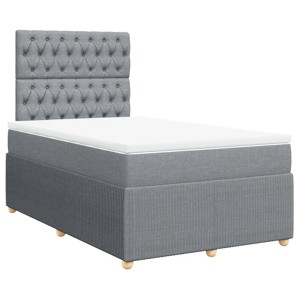Giroletto a Molle con Materasso Grigio Chiaro 120x200cm Tessuto