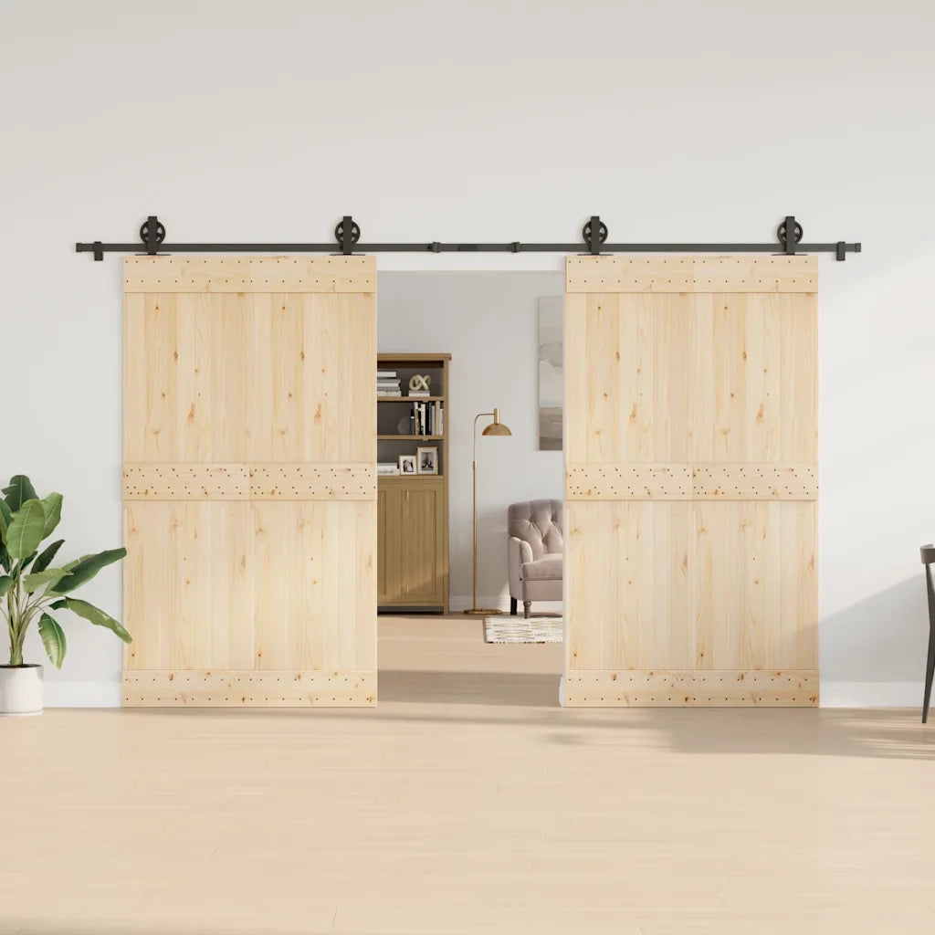 Kit di Binari per Porte Scorrevoli 366 cm Acciaio Nero CFW3557180