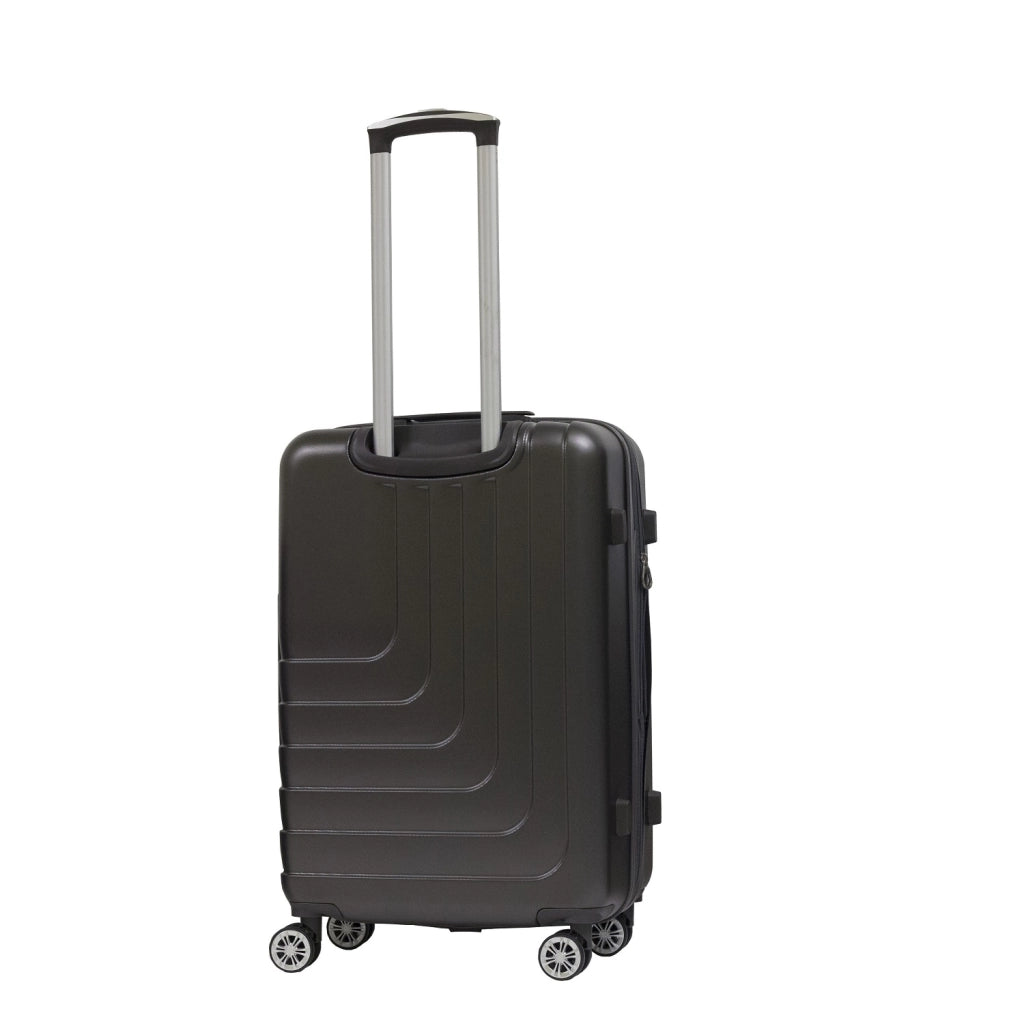 Trolley valigia in ABS rigido espandibile, 4 doppie ruote grigio 43x27x67cm Natan