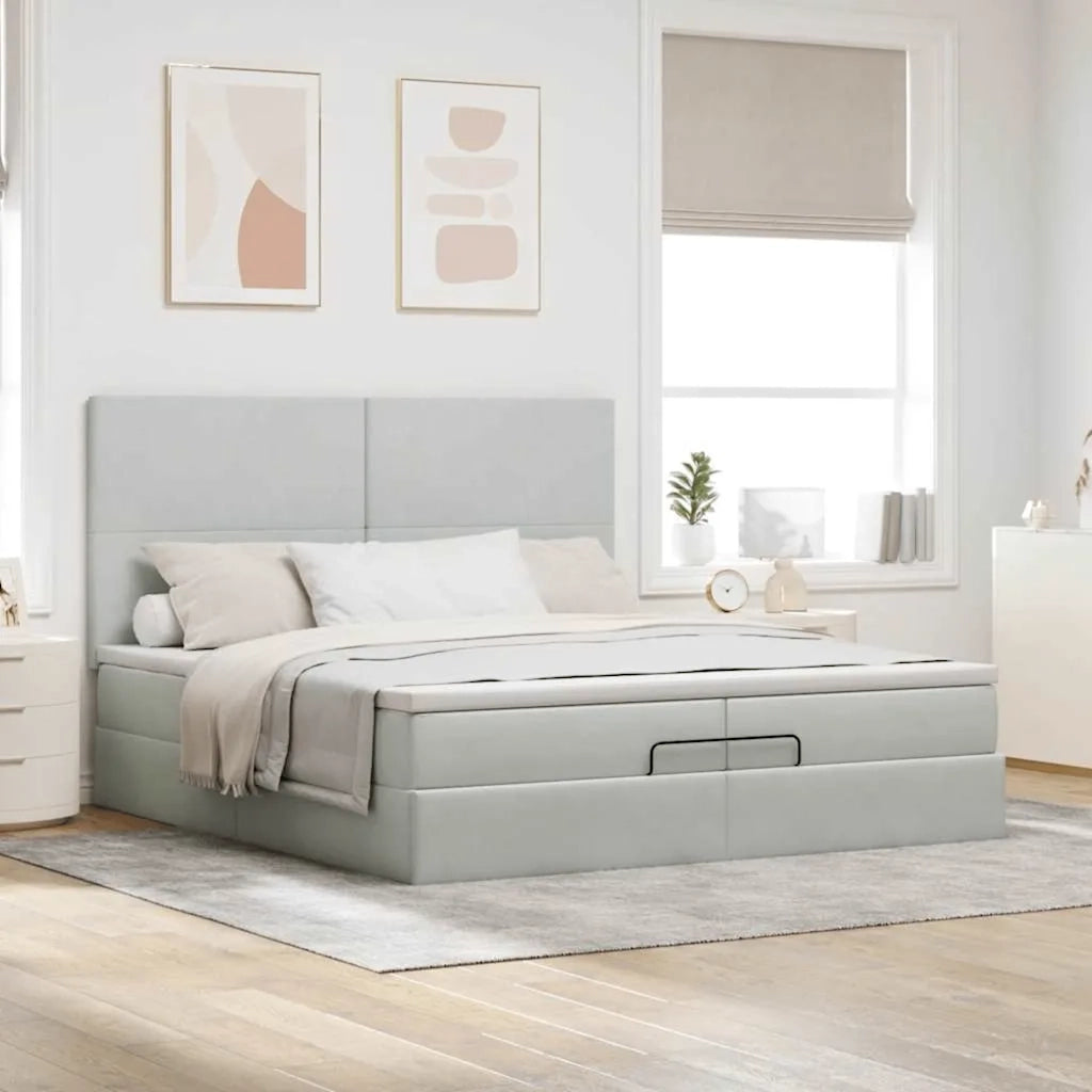 Struttura Letto Pouf con Materassi 200x200 cm Velluto 3313421