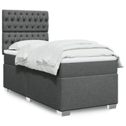 Giroletto a Molle con Materasso Grigio Scuro 100x200 cm Tessuto 3290407