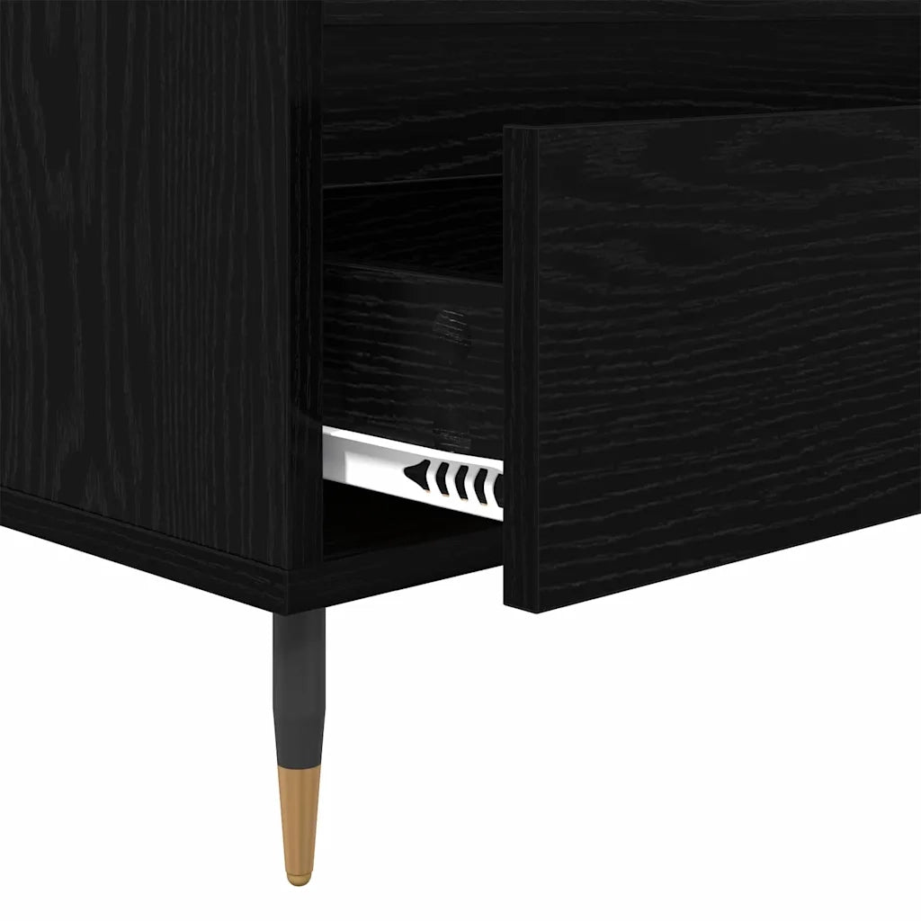 Mobile TV con cassetto Rovere Nero 100 x 34,5 x 44,5 cm 881779