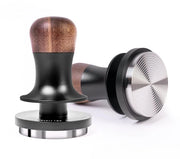 Caffettiera 22 con tampista per caffè 58mm regolatore di pressione con fondo ruvido in acciaio inossidabile e maniglia in legno di noce, accessori per portafiltro in confezione regalo, Temper Black