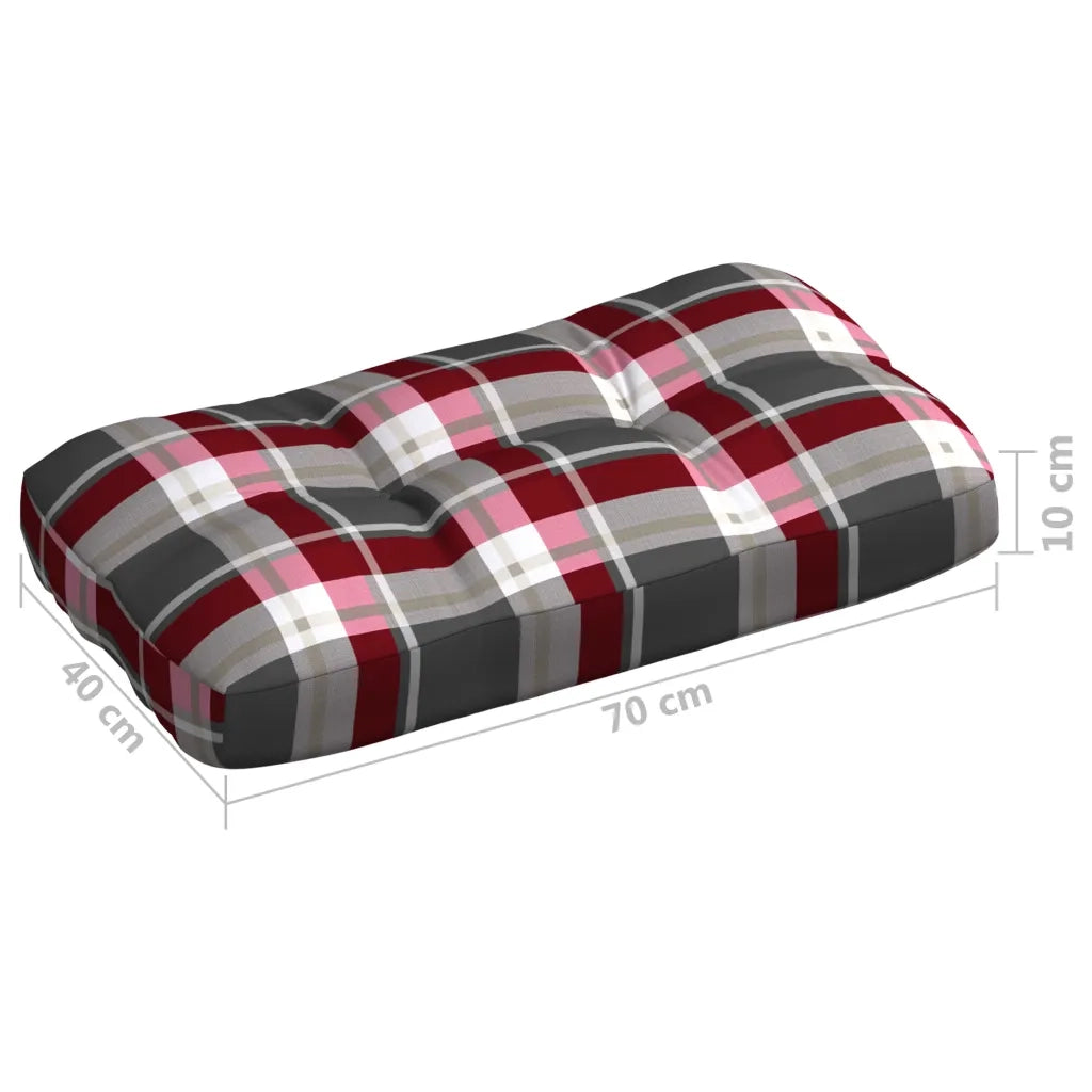 Cuscini per Divano Pallet 7 pz Rosso Motivo a Quadri 314601