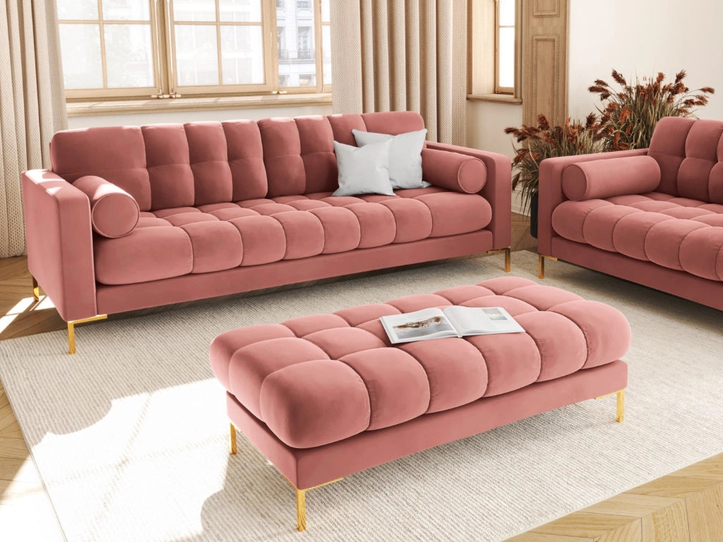 Cosmopolitan Design - Panca "Bali" 2 posti in velluto rosa 