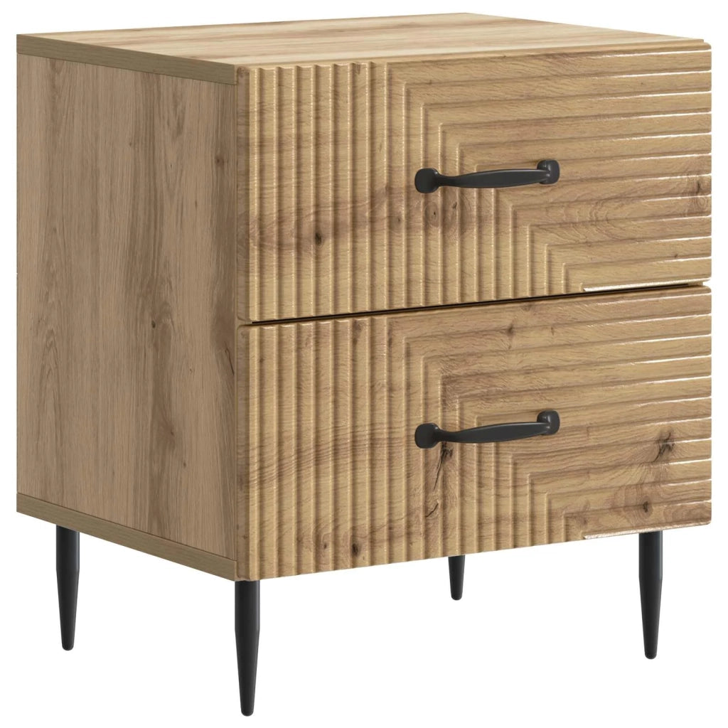 Armadio da Notte 2 pcs Rovere Artigianale 43 x 34,5 x 47,5 cm 894774