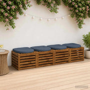Cuscini per Sedia in 4 Pezzi 4 pz 100% Poliestere Blu 945286