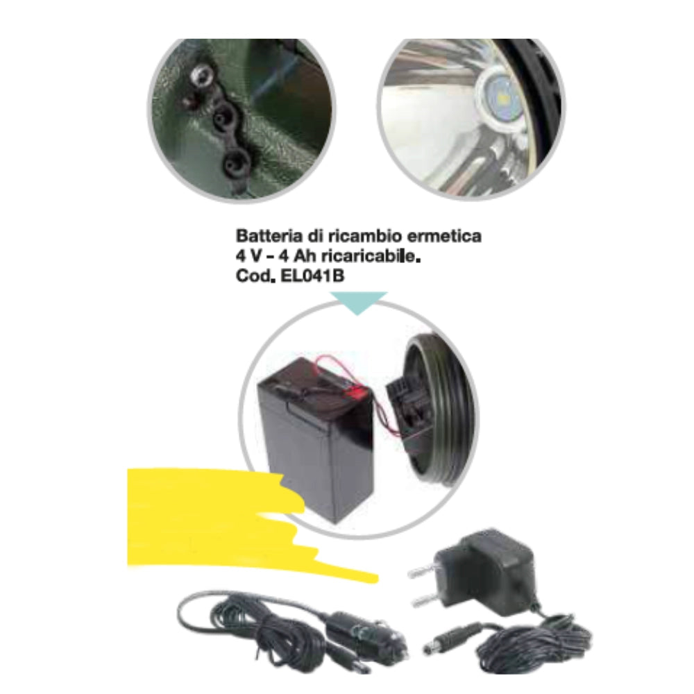 Cfg el041 torcia led ricaricabile con funzione di emergenza 10w 800lm ip44 22h