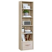 Libreria/mobile contenitore a 6 ripiani per soggiorno ufficio camera da letto stile scandinavo 40 x 24 x 1785 cm beige 12_0004252